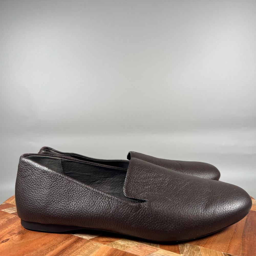 Birdies The Blackbird Espresso Brown Pebbled Leather Smoking Slipper Flats 9